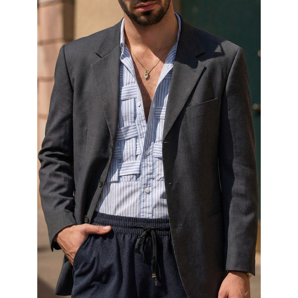 Bernini Beverly Hills Zegna Super 120s Wool Blazer‎ 46R Italy Quiet Luxury